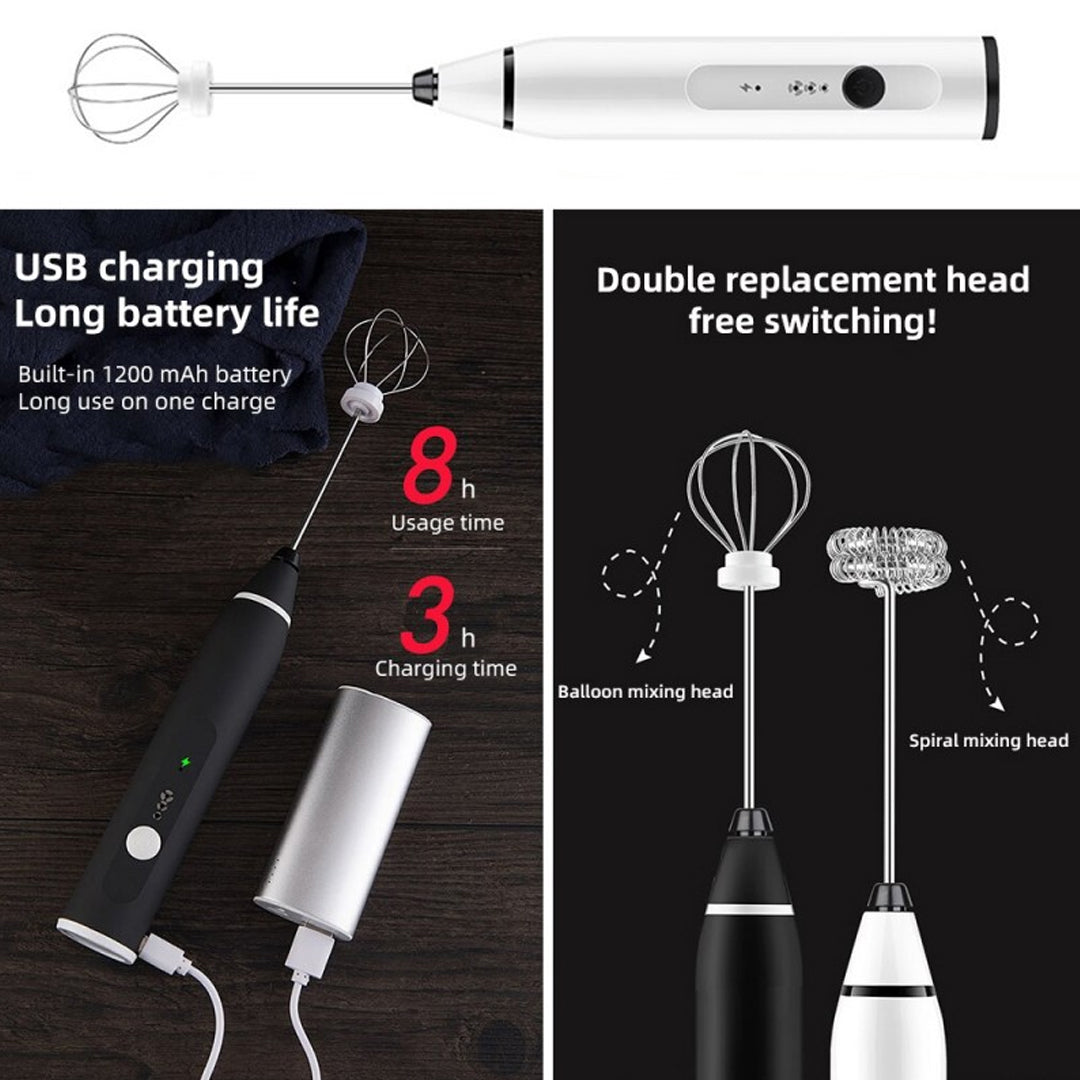 2 In 1 Coffee Egg Beater Rechargeable