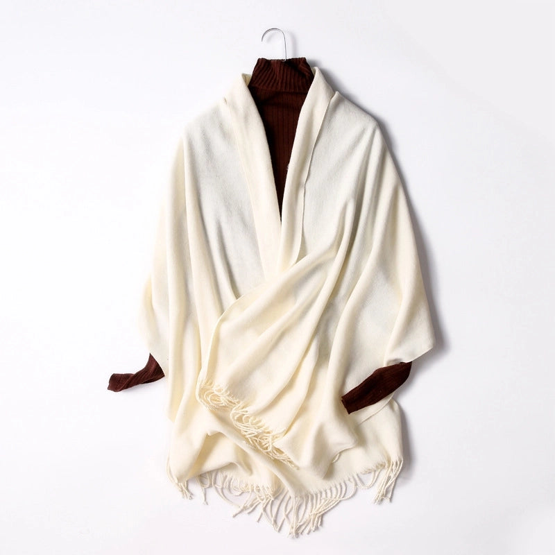 Women's Fashion Solid Color Artificial Wool Polyester Winter Scarves