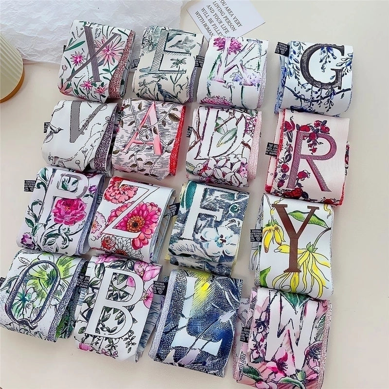 Women's Lady Flower Satin Printing Silk Scarf