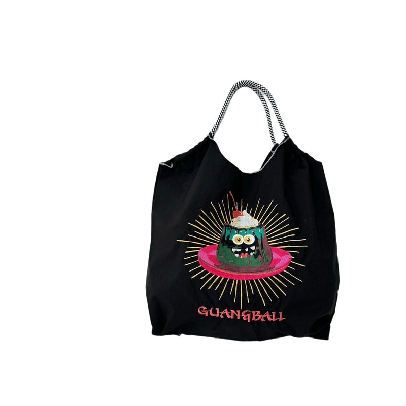 Women's Cute Classic Style Printing Cartoon Nylon Shopping Bags