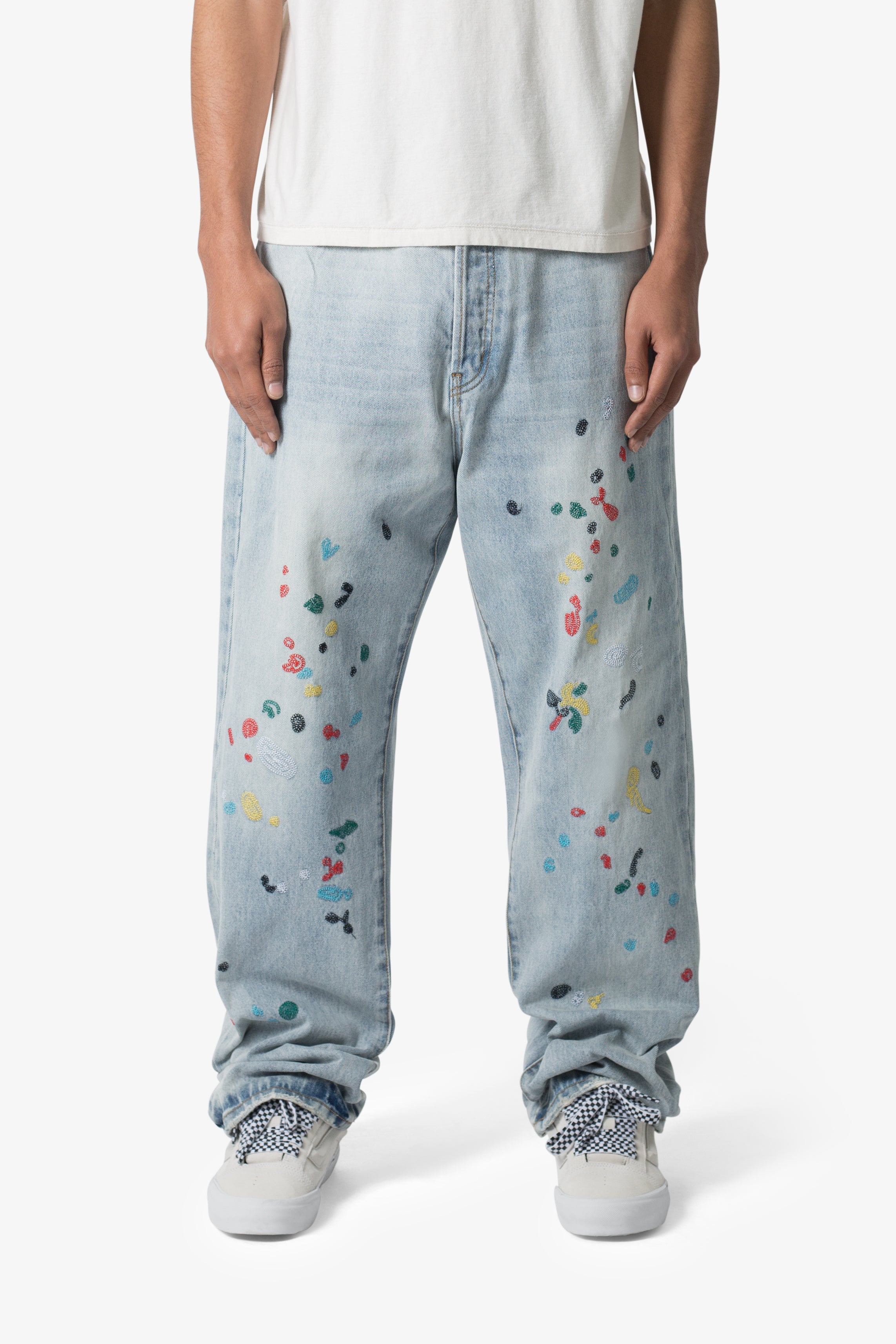 Ultra Baggy Chainstitch Denim - Light Blue