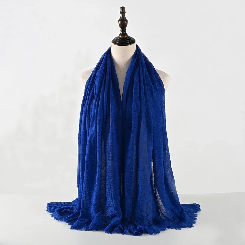 Women's Vacation Minimalist Solid Color Cotton Silk Scarf