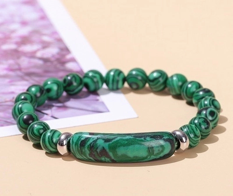 Minimalist Geometric Stainless Steel Natural Stone Polishing Bracelets