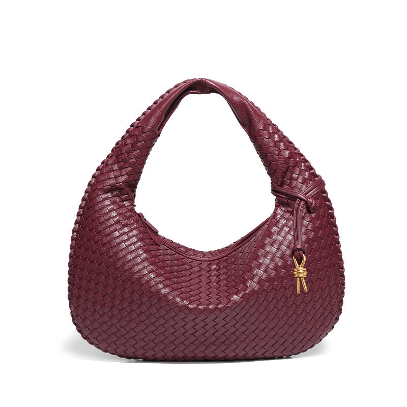 Women's Medium Pu Leather Solid Color Streetwear Dumpling Shape Zipper Handbag