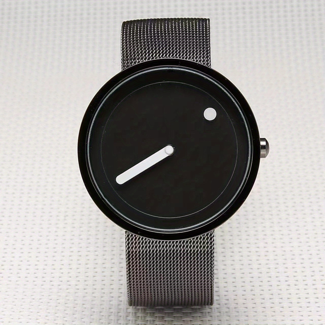 Simple Dot Watch For Men Pointer Alloy Round Wrist Watch With Steel Belt Men's Accessories