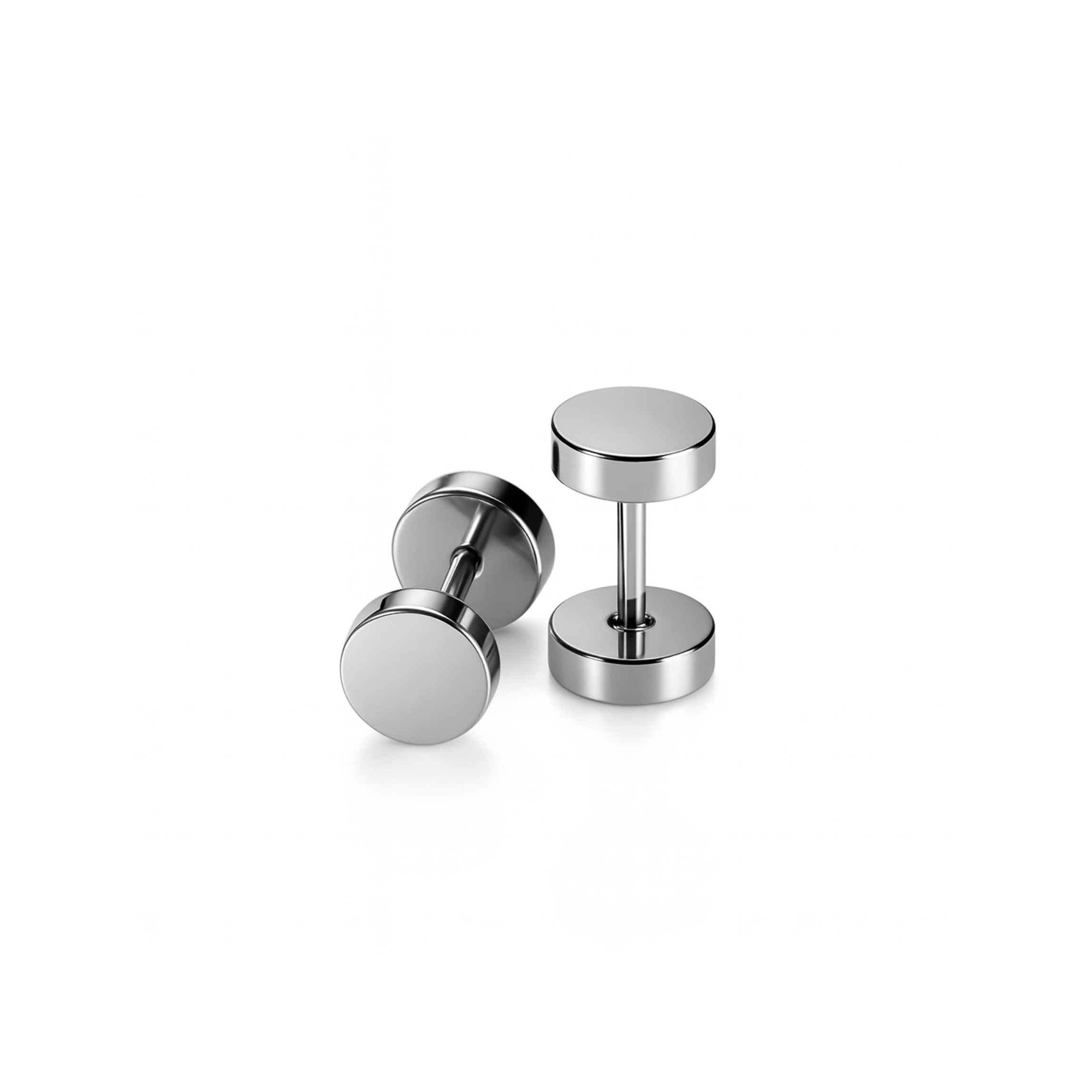 6mm Double studs - Silver