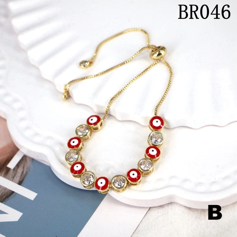 Copper Plating Geometric Artificial Gemstones Copper Bracelets