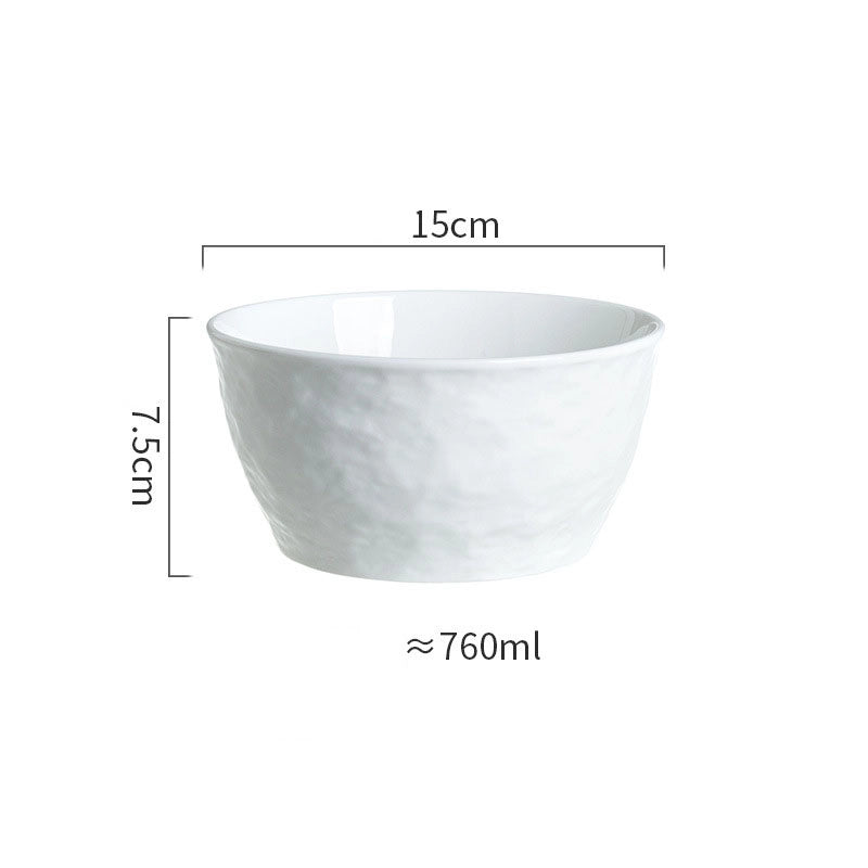 Ceramic Bowl Dish Tableware Household Plate Fish Plate Dish Soup Bowl Rice Bowl Simple Light Luxury Noodle Bowl