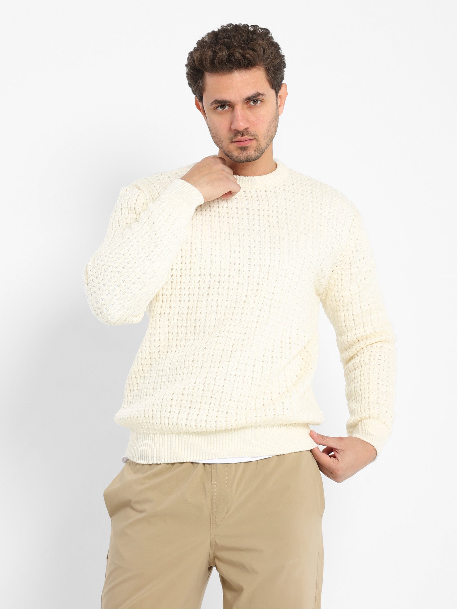 Casual Perforated Pullover