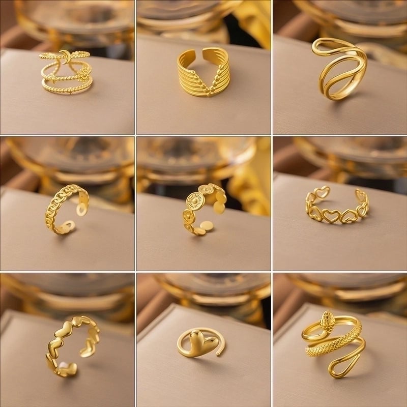 Sweet Bow Knot Titanium Steel Plating Rings