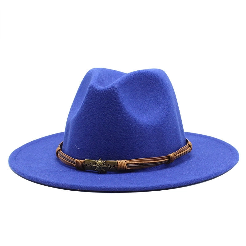 Unisex Skull Light Body Flat Eaves Fedora Hat
