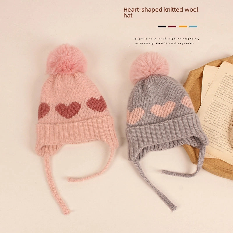 Baby Hat Baby Children's Autumn And Winter Thickened Wool Hat Boys And Girls Korean Fashion Winter Cute Knitted Hat