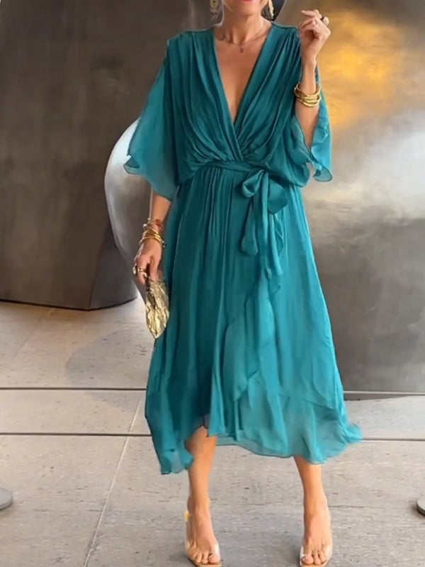 Stylish and elegant V-neck maxi dress