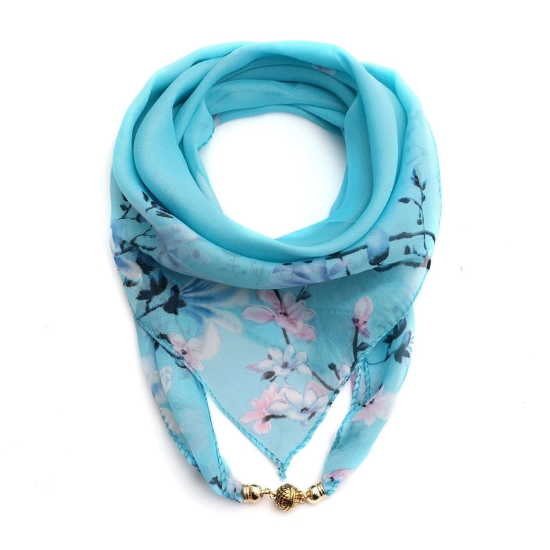 Women's Elegant Sweet Letter Flower Polyester Printing Silk Scarf
