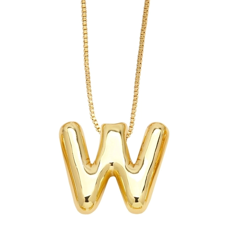 Minimalist Letter Copper Plating Pendant Necklace