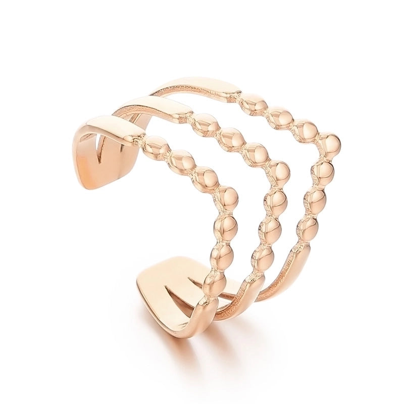 Minimalist Solid Color Titanium Steel 18K Gold Plated Polishing Open Rings