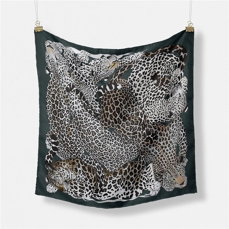 53cm New Leopard Print Twill Decorative Small Square Scarf Silk Scarf