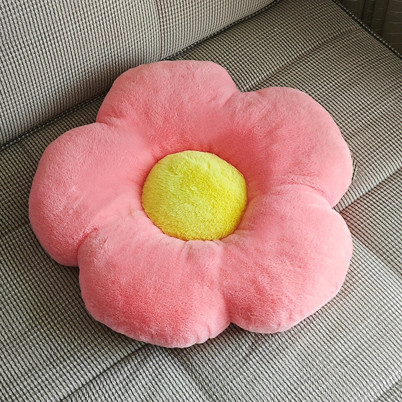 Rabbit Hair Flower Cushion Office Sofa Chair Student Cushion Butt Cushion Petal Futon Sunflower Pillow