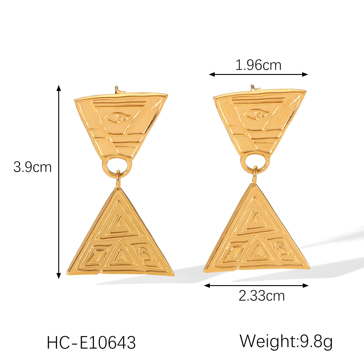 Stainless Steel Relief Thread Irregular Pendant Necklace Design Casting Titanium Steel Earrings