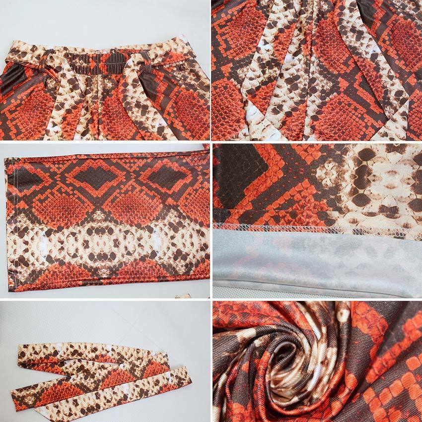 Snake Print High Waisted Straight Trousers