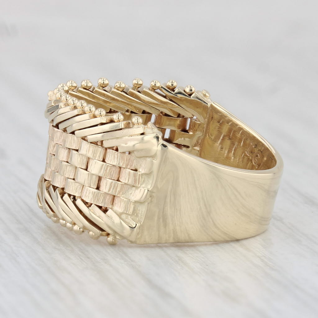 Mesh Chain Ring 14k Yellow Gold Size 8 Band
