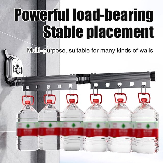 48% OFF [Ready to use] Suction Cup Wall Mount Folding Clothes Drying Rack