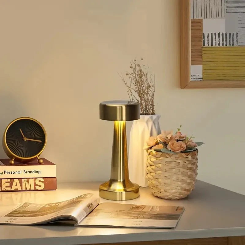 Golden LED Desk Lamp with Touch Sensor - 3 Light Modes