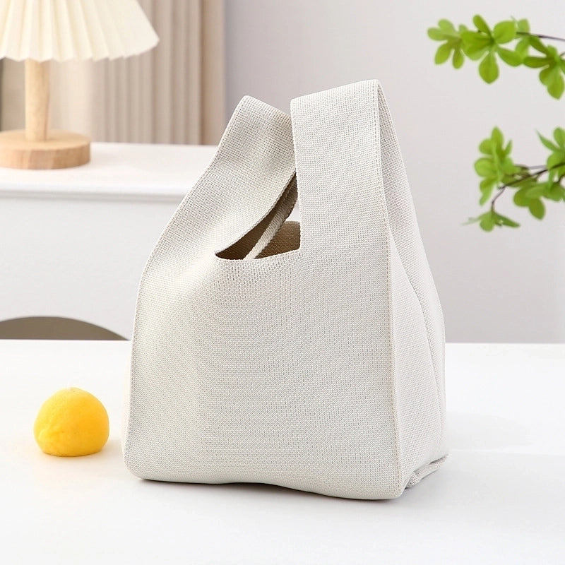 Women's Small Knit Solid Color Basic Classic Style Open Handbag