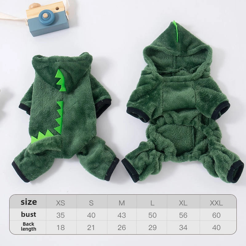 Autumn And Winter Dog Clothes Warm Thickened Coral Fleece Puppy Transformation Outfit Teddy Corgi Cat Pet Clothing