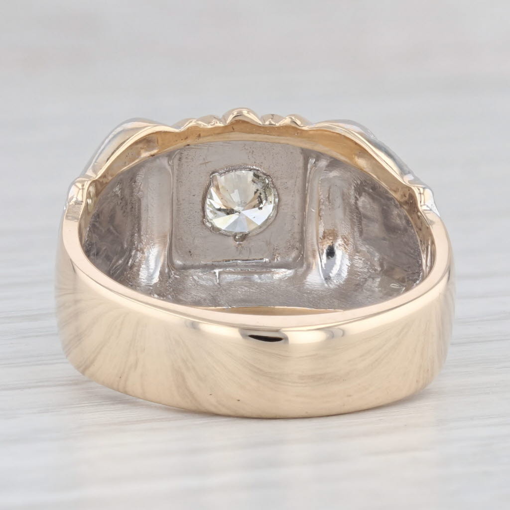 0.57ct Diamond Past Master Ring 14k Gold Size 11.5 Masonic Signet Square Compass