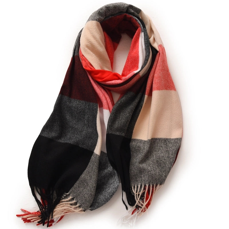 Women's Minimalist Color Block Polyester Printing Scarf