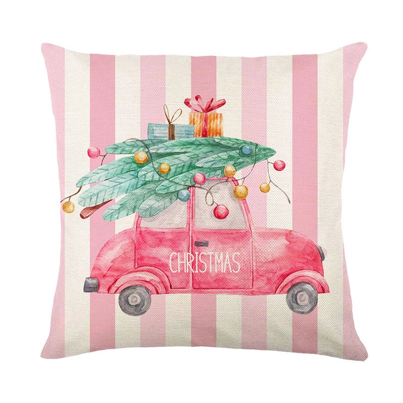Cute Christmas Tree Snowflake Linen Pillow Cases Couch & Sofa Decor