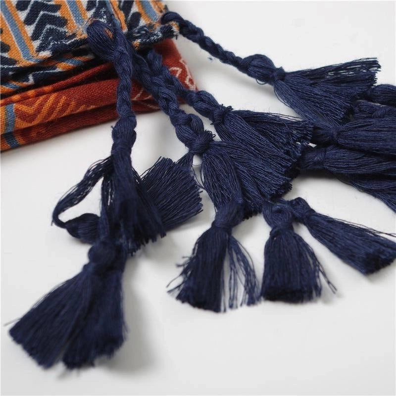 Shawl Female Sunscreen Scarf Navy Blue Orange Student Travel Scarf
