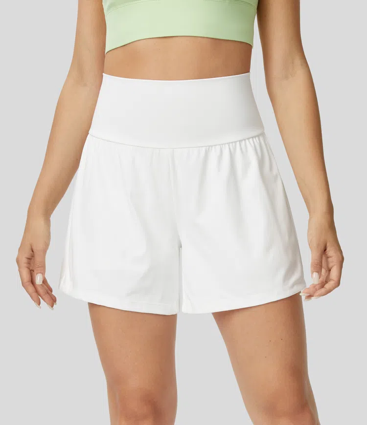 ⚡7 Packs for $24.98⚡Super High Waisted Back Pocket & Side Hidden Pocket 2-in-1 Yoga Shorts, 7/14 Color Sets