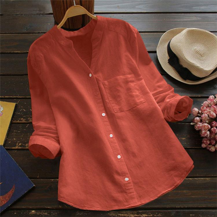 Linen Cotton Casual Loose Shirt-Buy 3 Free Shipping and Get 8% OFF