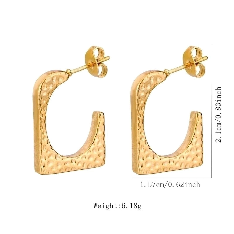 1 Pair Vintage Style U Shape Geometric Heart Shape Plating 304 Stainless Steel None 18K Gold Plated Hoop Earrings