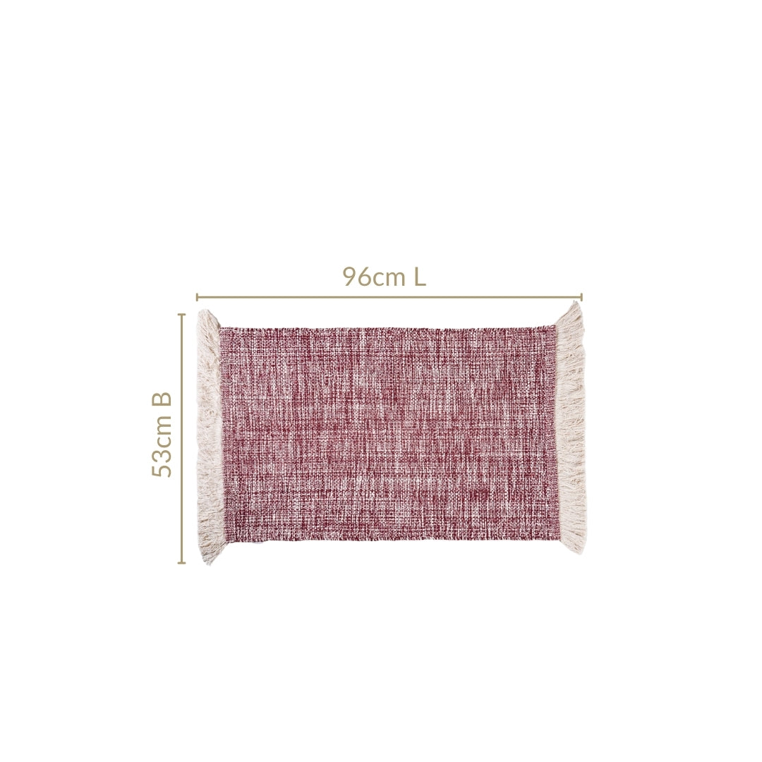 Crossweave Cotton Anti Slip Floor Mat Magenta 96x53cm
