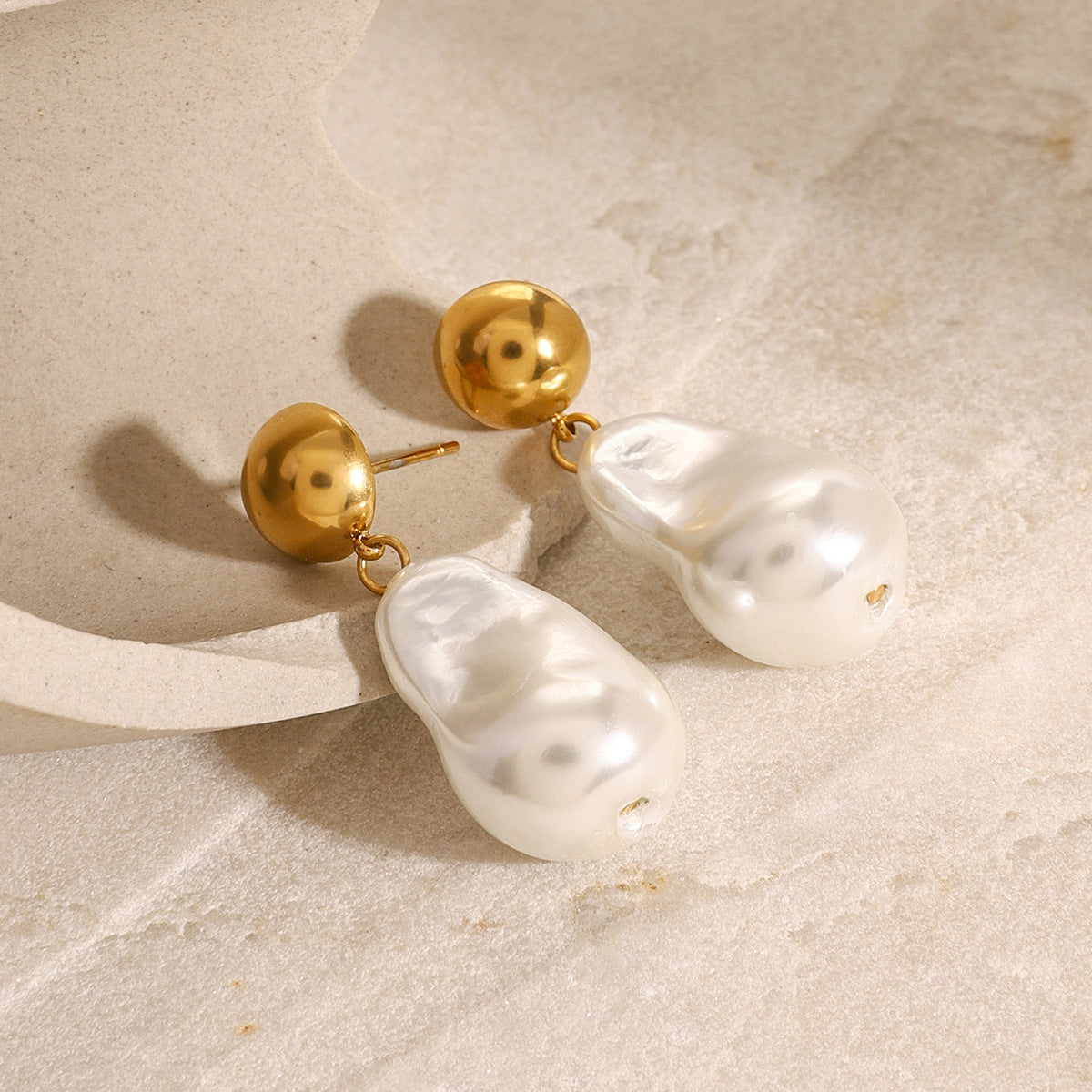 Stainless Steel Pearl Earrings Ins Earrings Titanium Steel Earrings Earrings