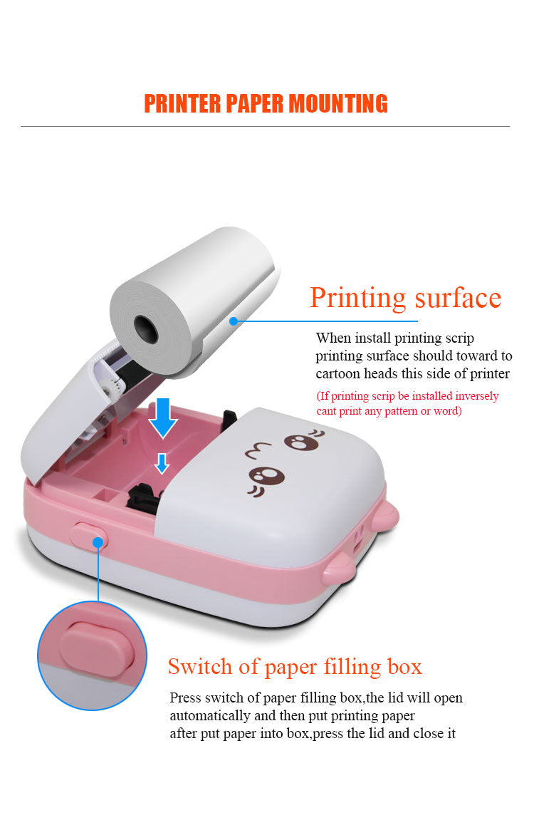 MINI KITTY USB RECHARGEABLE INKLESS PRINTER