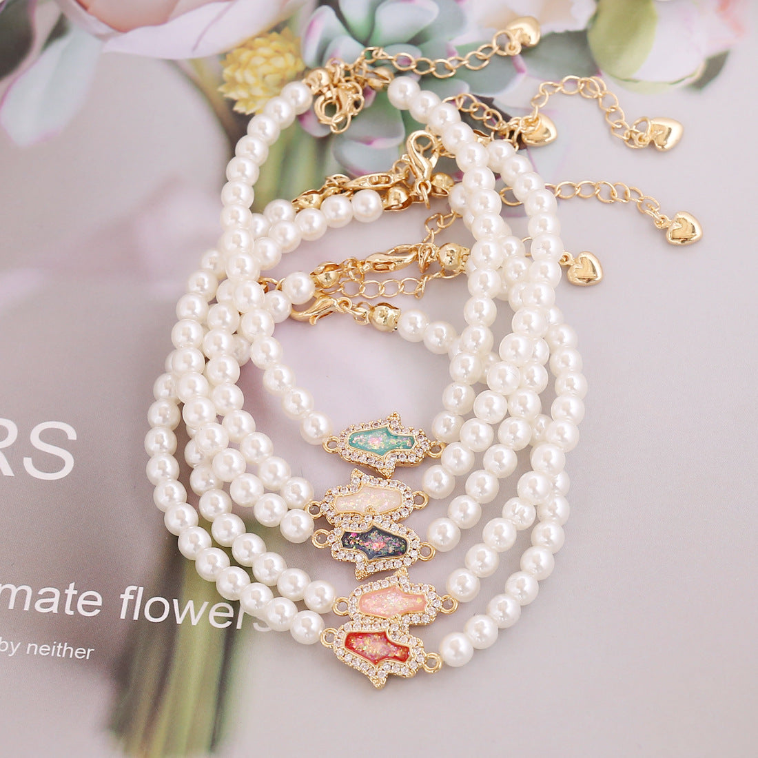 Women IG Style Palm Alloy Electroplating Bracelets