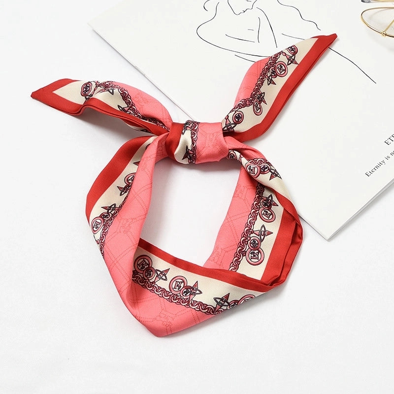Women's Elegant Geometric Satin Silk Scarf