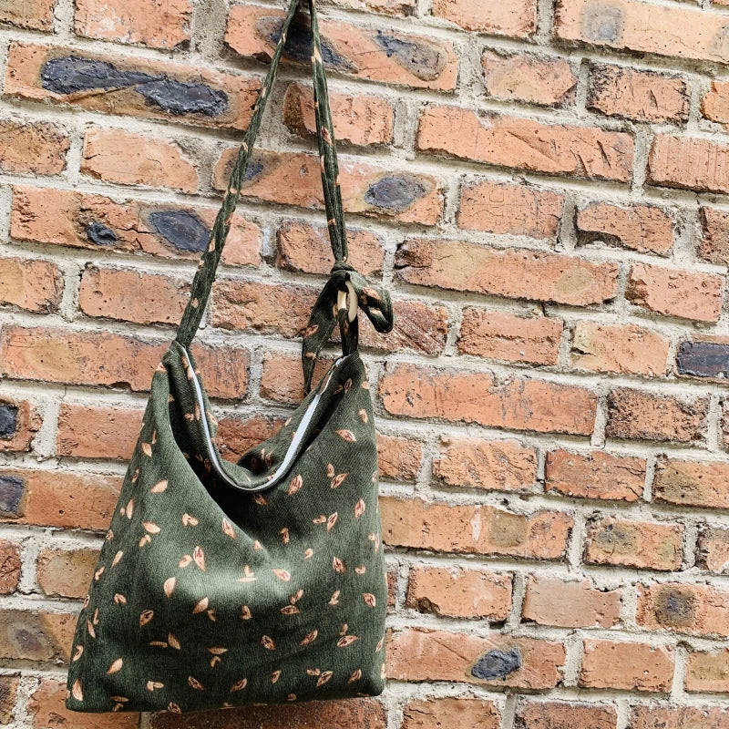 Women's Corduroy Printing Elegant Square Zipper Square Bag