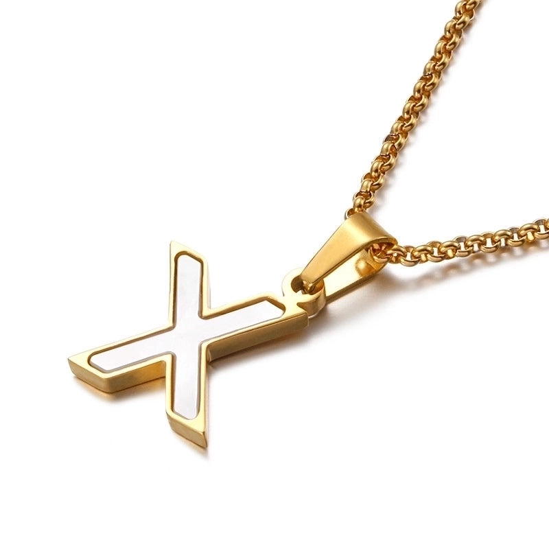 Simple Shell English Letter Titanium Steel Necklace
