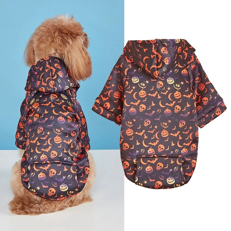 Funny Polyester Halloween Pumpkin Moon Spider Web Pet Clothing