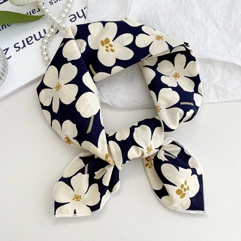 Women's Sweet Minimalist Color Block Cotton And Linen Printing Scarf
