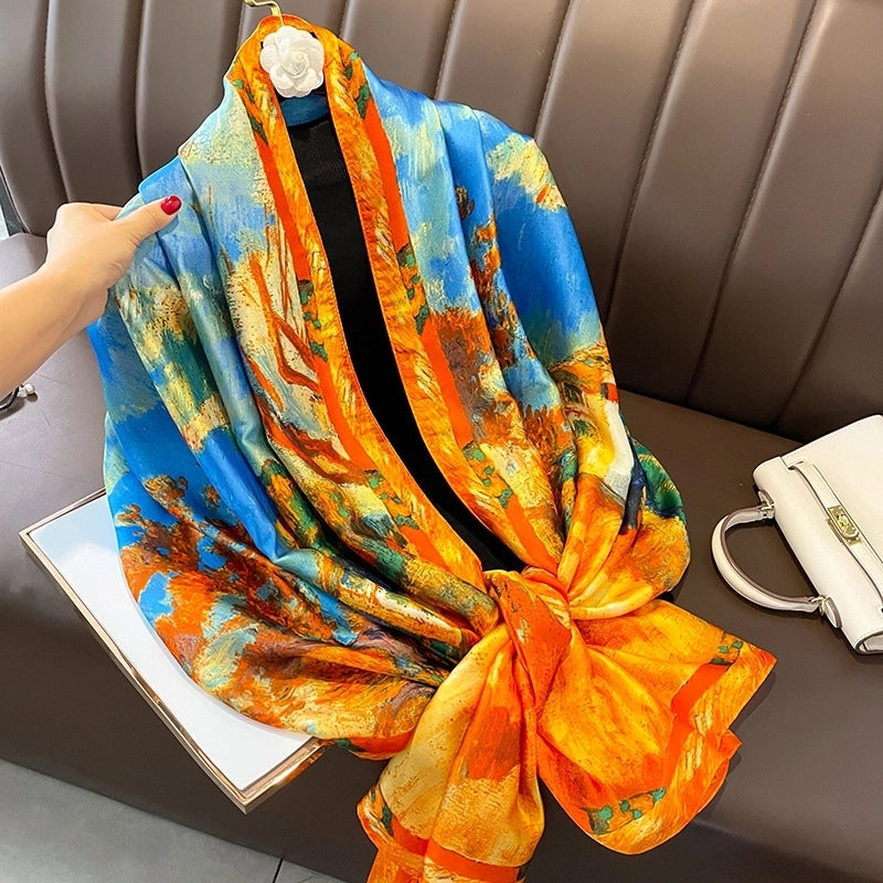 Thin Section Imitation Silk Shawl