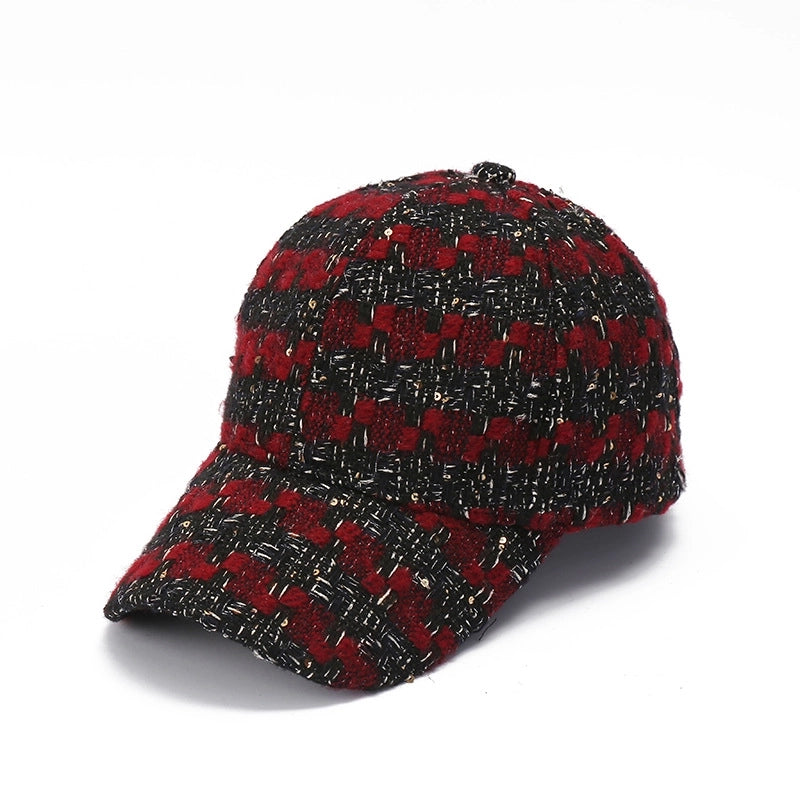 Unisex Retro Minimalist Stripe Plaid Curved Eaves Baseball Cap