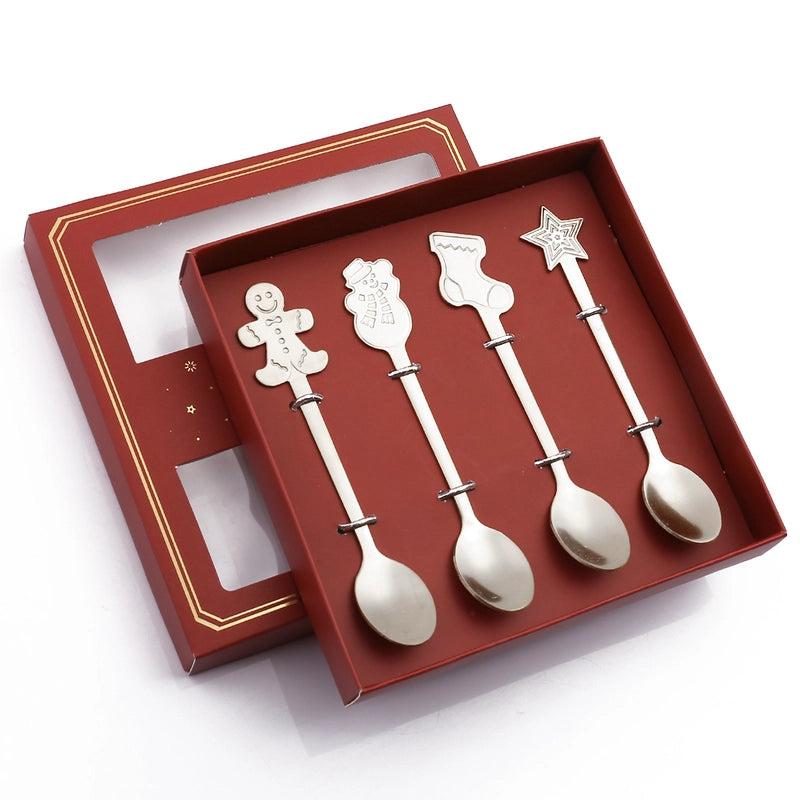 Christmas Cute Cartoon Stainless Steel Festival Tableware 1 Set