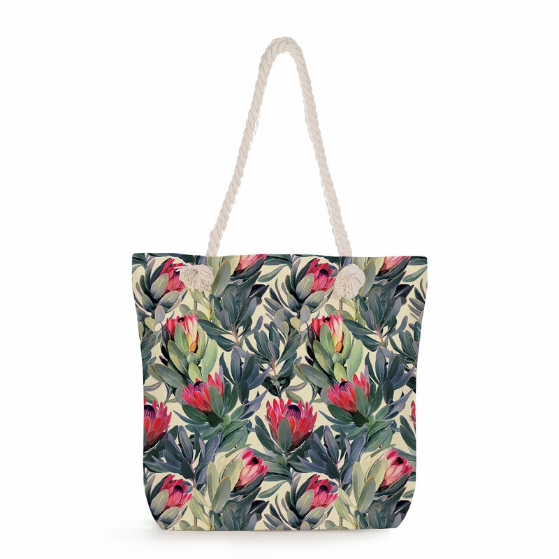 Women's Medium Linen Flower Vintage Style Classic Style Square Zipper Shoulder Bag