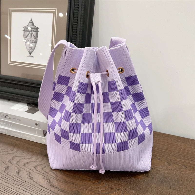 Women's Medium Knit Geometric Vintage Style Classic Style String Tote Bag